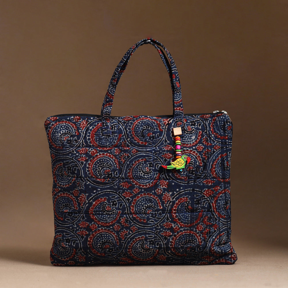 Blue - Handcrafted Quilted Cotton Hand Bag  71