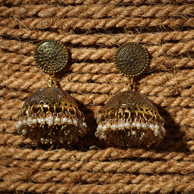  Naimat Golden Handcrafted GS Beaded Jhumki Earrings 