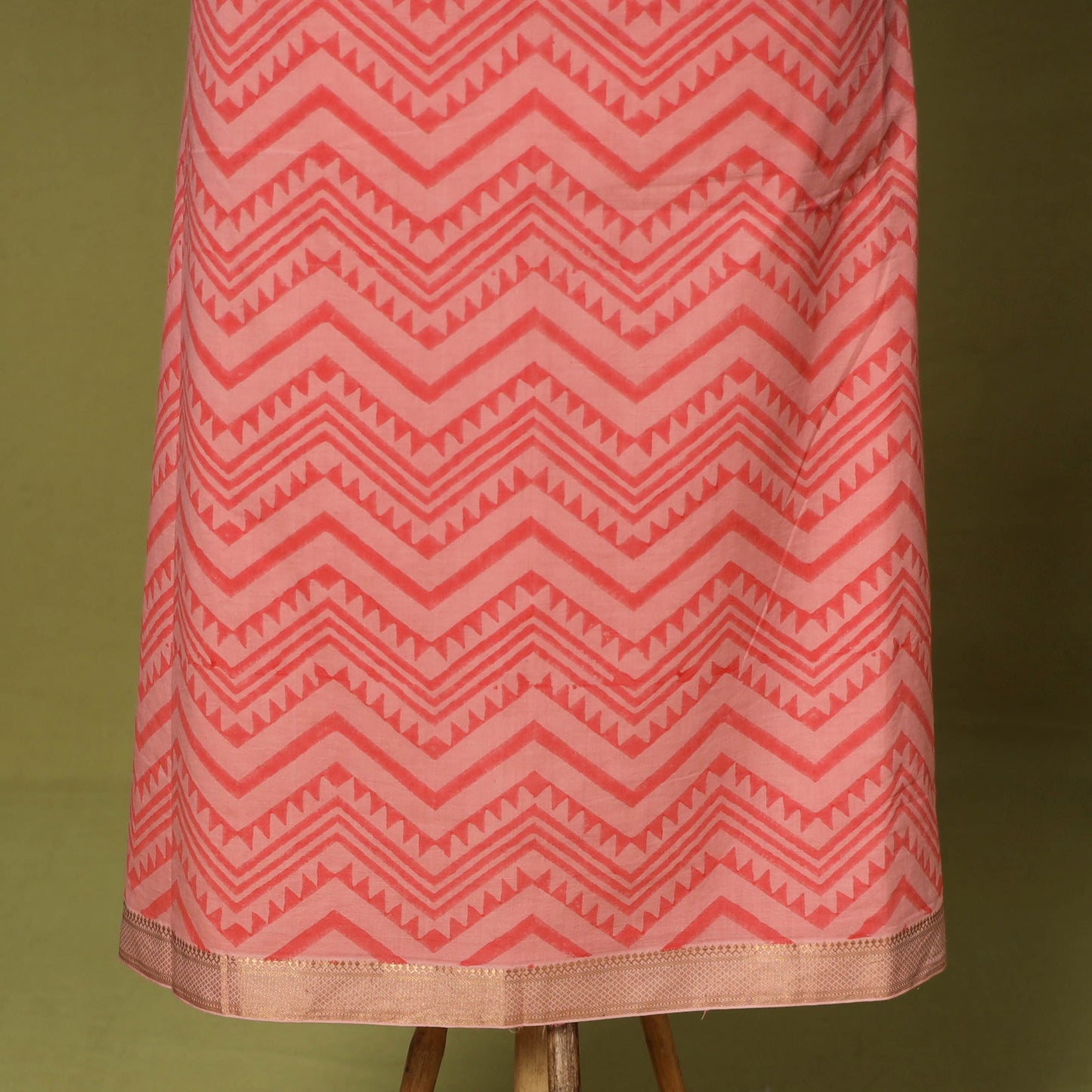 Pink - 3pc cotton unstitched mangalagiri dress material 26