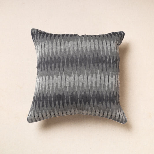 Grey - Pochampally Ikat Cotton Cushion Cover (16 x 16 in) 03