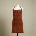 Buy Red Bagh Block Print Cotton Apron with Pocket