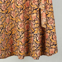 Orange - Block Printed Cotton Wrap Around Kalamkari Skirt 15