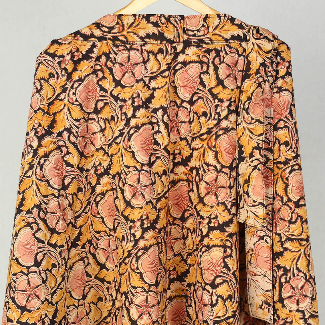 Orange - Block Printed Cotton Wrap Around Kalamkari Skirt 15