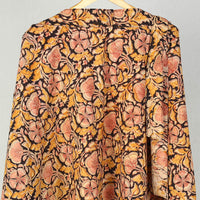 Orange - Block Printed Cotton Wrap Around Kalamkari Skirt 15