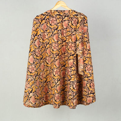 Orange - Block Printed Cotton Wrap Around Kalamkari Skirt 15