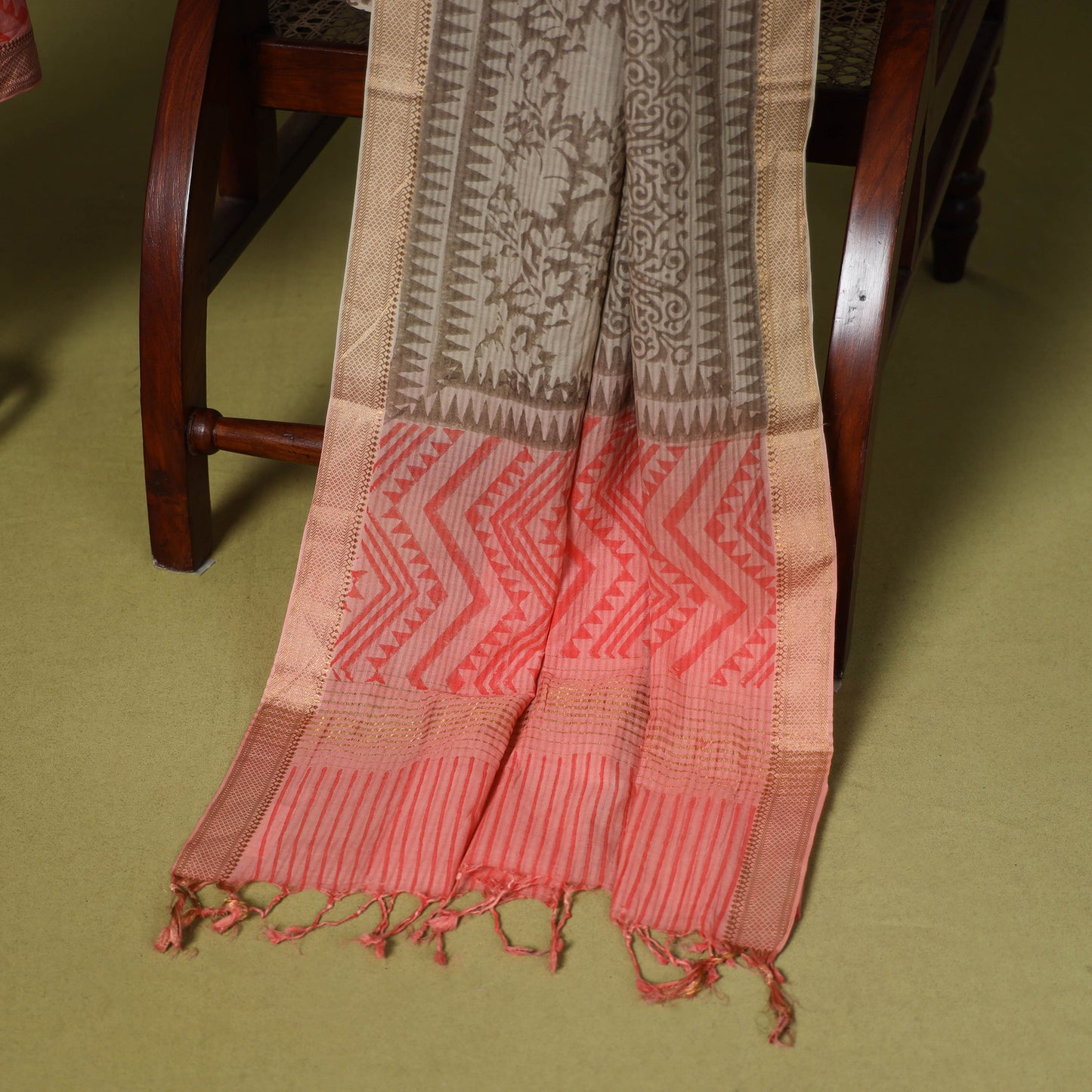 Pink - 3pc cotton unstitched mangalagiri dress material 26