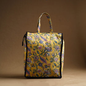 Yellow Handmade And Durable Cotton Shopping Hand Bag