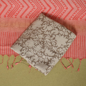 Pink - 3pc cotton unstitched mangalagiri dress material 26