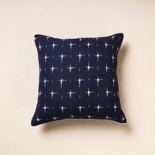 Blue - Pochampally Ikat Cotton Cushion Cover (16 x 16 in) 04
