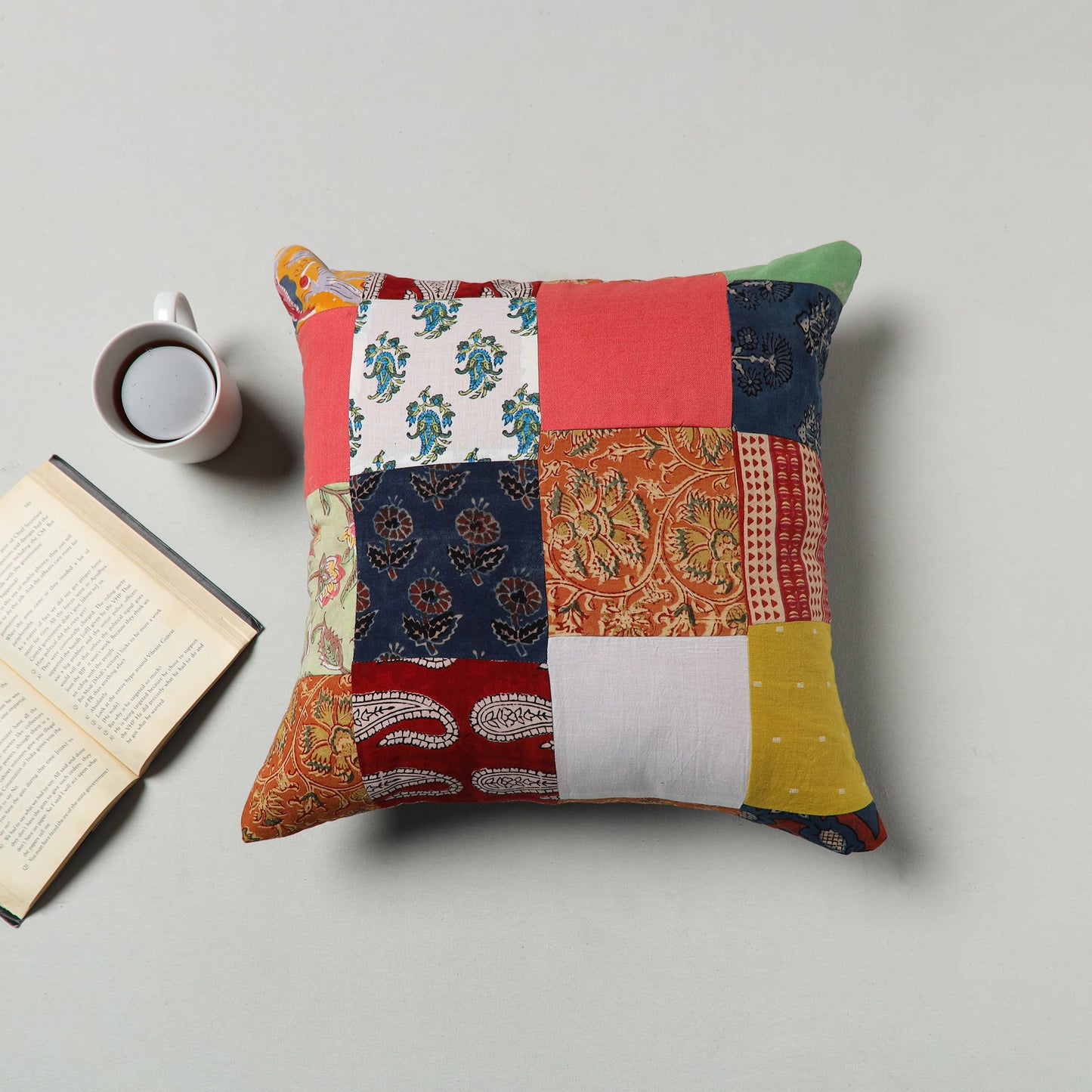 Multicolor - Handcrafted Patchwork Cushion Cover 52