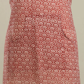 Buy Red Bagh Block Print Cotton Apron with Pocket