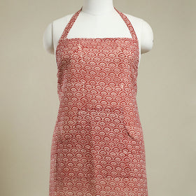 Buy Red Bagh Block Print Cotton Apron with Pocket