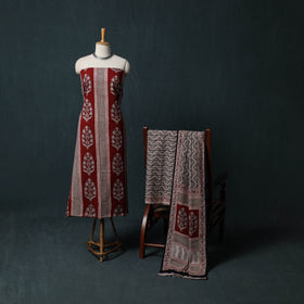 Bagh Hand Block Print Cotton 3pc Unstitched Dress Material Suit Set 33