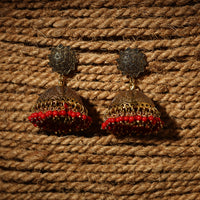 Ishrat Golden Handcrafted GS Beaded Jhumki Earrings