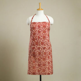 Buy Brown Bagru Block Print Cotton Apron with Pocket