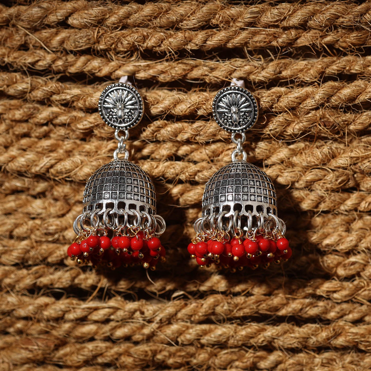 Anushka Handcrafted GS Beaded Jhumki Earrings