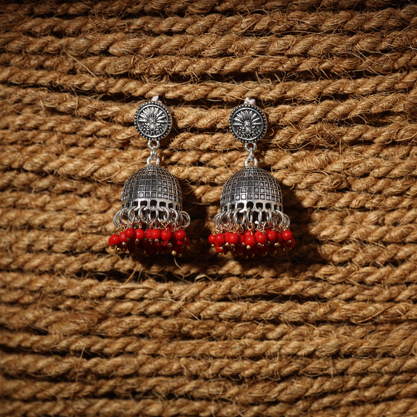 Anushka Handcrafted GS Beaded Jhumki Earrings