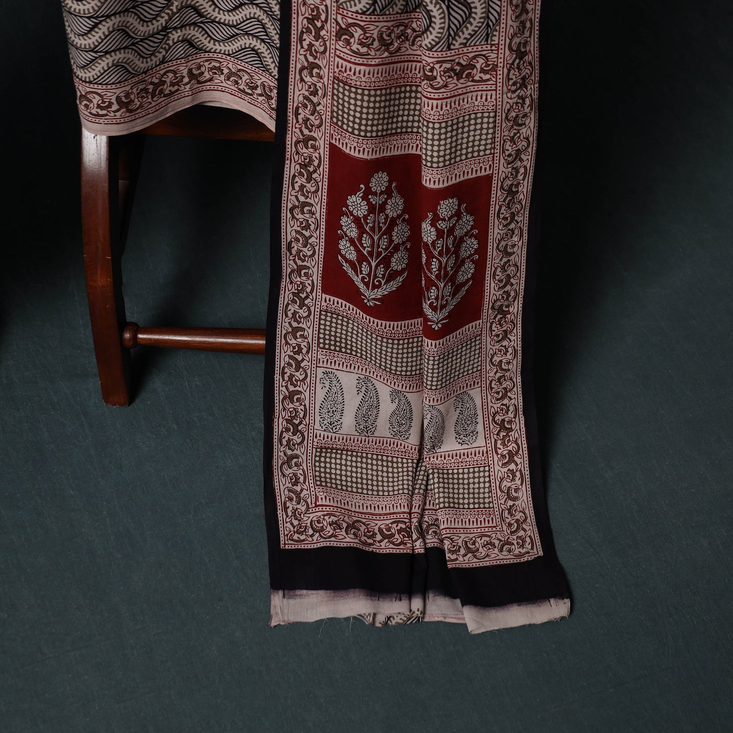 Bagh Hand Block Print Cotton 3pc Unstitched Dress Material Suit Set 33
