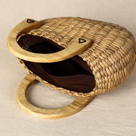Beige - Handmade Organic Water Hyacinth Hand Bag from Assam