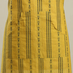 Buy Yellow Jacquard Weaving Cotton Apron with Pocket