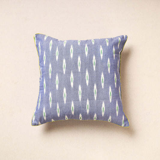 Blue - Pochampally Ikat Cotton Cushion Cover (16 x 16 in) 07