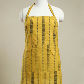Buy Yellow Jacquard Weaving Cotton Apron with Pocket