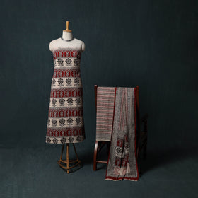 Bagh Hand Block Print Cotton 3pc Unstitched Dress Material Suit Set 34
