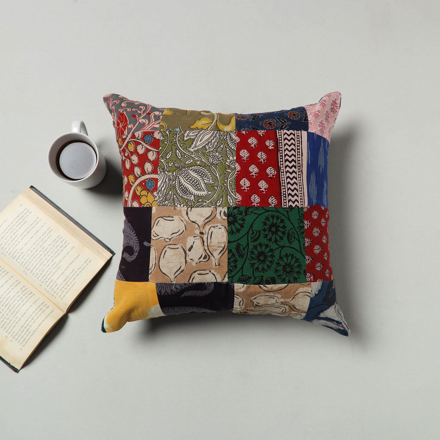 Multicolor - Handcrafted Patchwork Cushion Cover 56