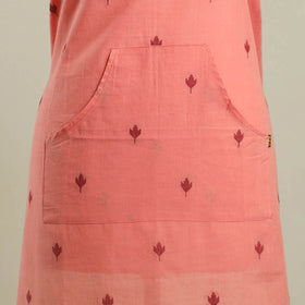 Buy Peach Jacquard Weaving Cotton Apron with Pocket