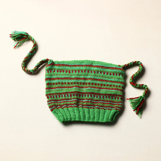 Green - Kumaun Hand Knitted Woolen Sherpa Cap