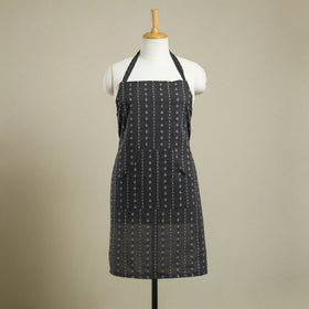 Black Jacquard Weaving Cotton Apron with Pocket