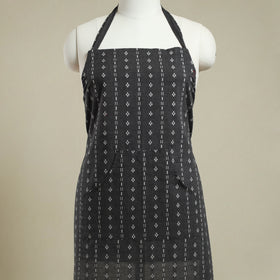 Black Jacquard Weaving Cotton Apron with Pocket