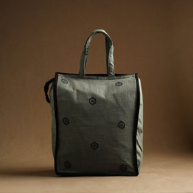 Green Handmade And Durable Cotton Shopping Hand Bag