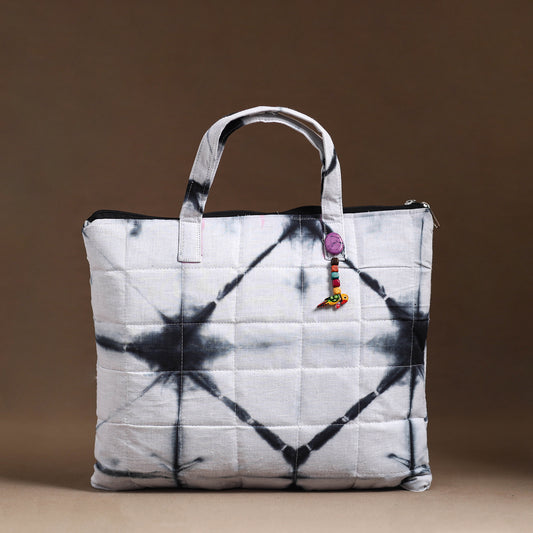 White - Handcrafted Quilted Cotton Hand Bag  79