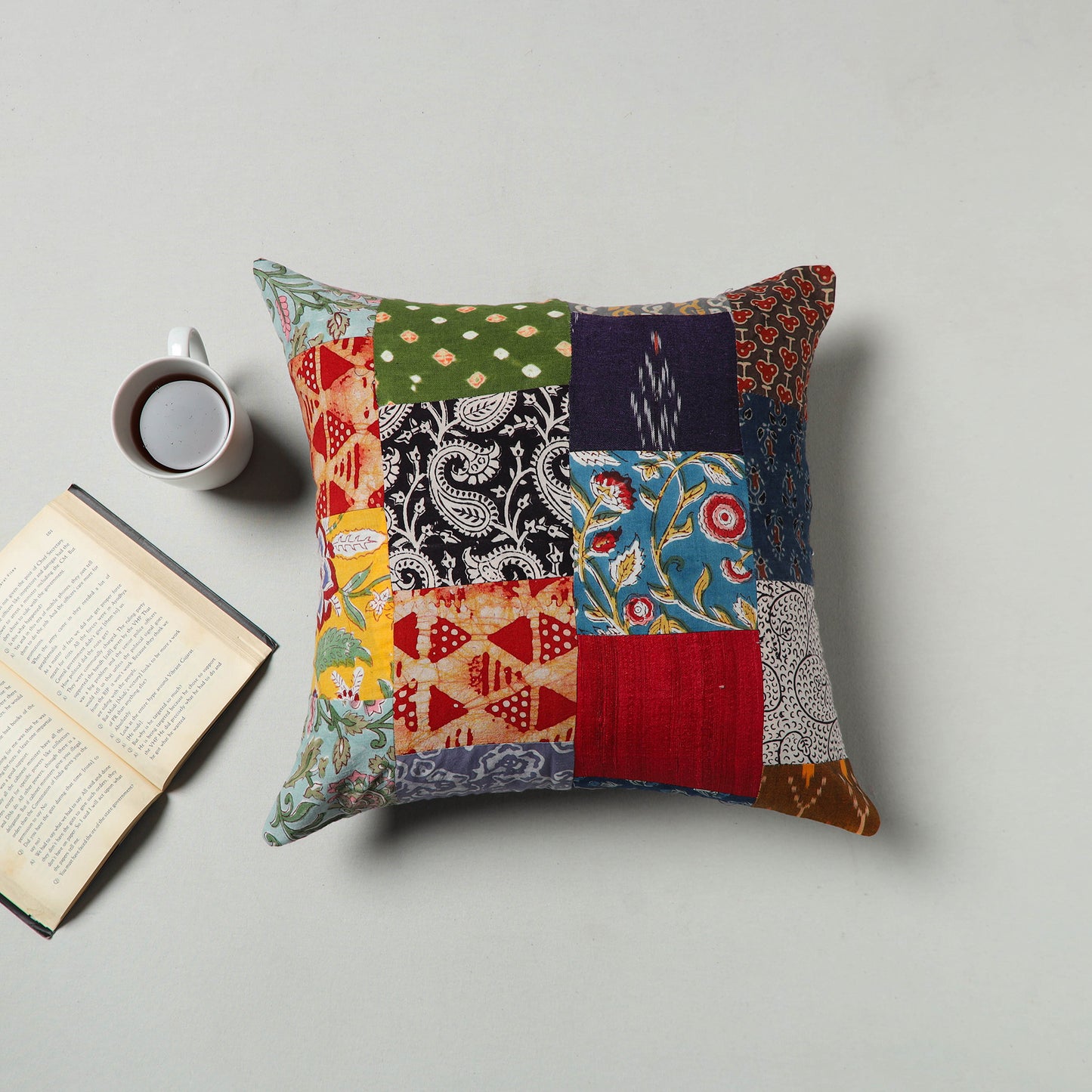 Multicolor - Handcrafted Patchwork Cushion Cover 57