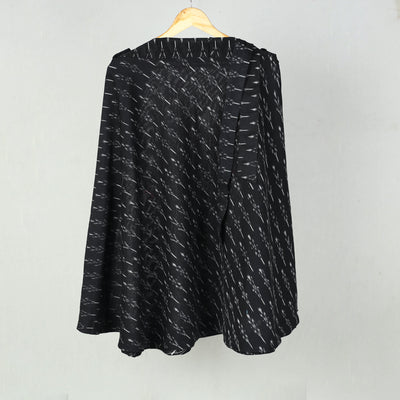 Black - Wrap Around Cotton Pochampally Ikat Skirt 10