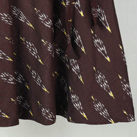 Brown - Wrap Around Cotton Pochampally Ikat Skirt 11