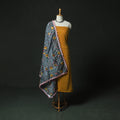 Yellow - Kutch Bandhani Tie-Dye Cotton 2pc Unstitched Dress Material Kurta Set with Earrings 15