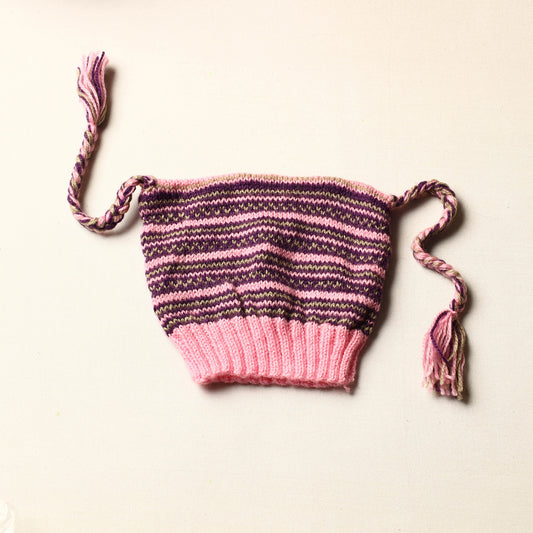 Pink - Kumaun Hand Knitted Woolen Sherpa Cap