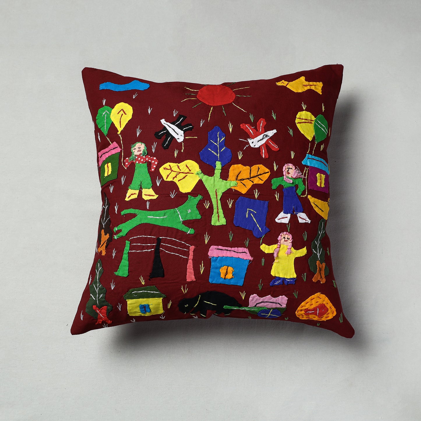 Applique Work Cushion Cover 