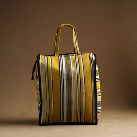 Yellow Handmade And Durable Cotton Shopping Hand Bag