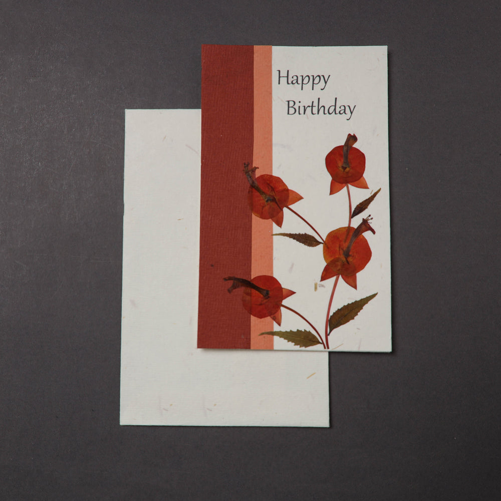 Happy Birthday - Flower Art Handmade Paper Greeting Card 58