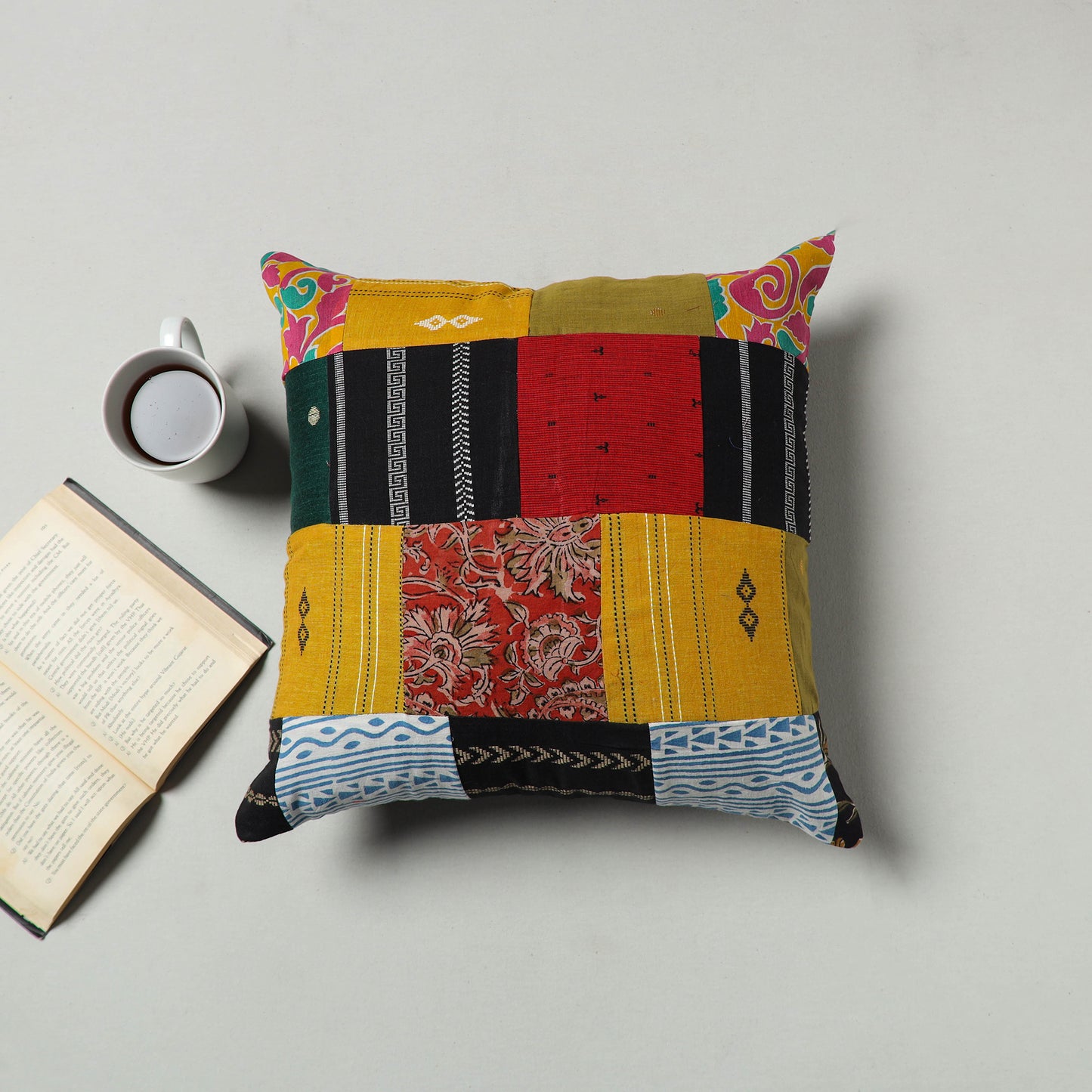 Multicolor - Handcrafted Patchwork Cushion Cover 59