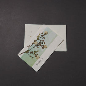Thank You - Flower Art Handmade Paper Greeting Card 