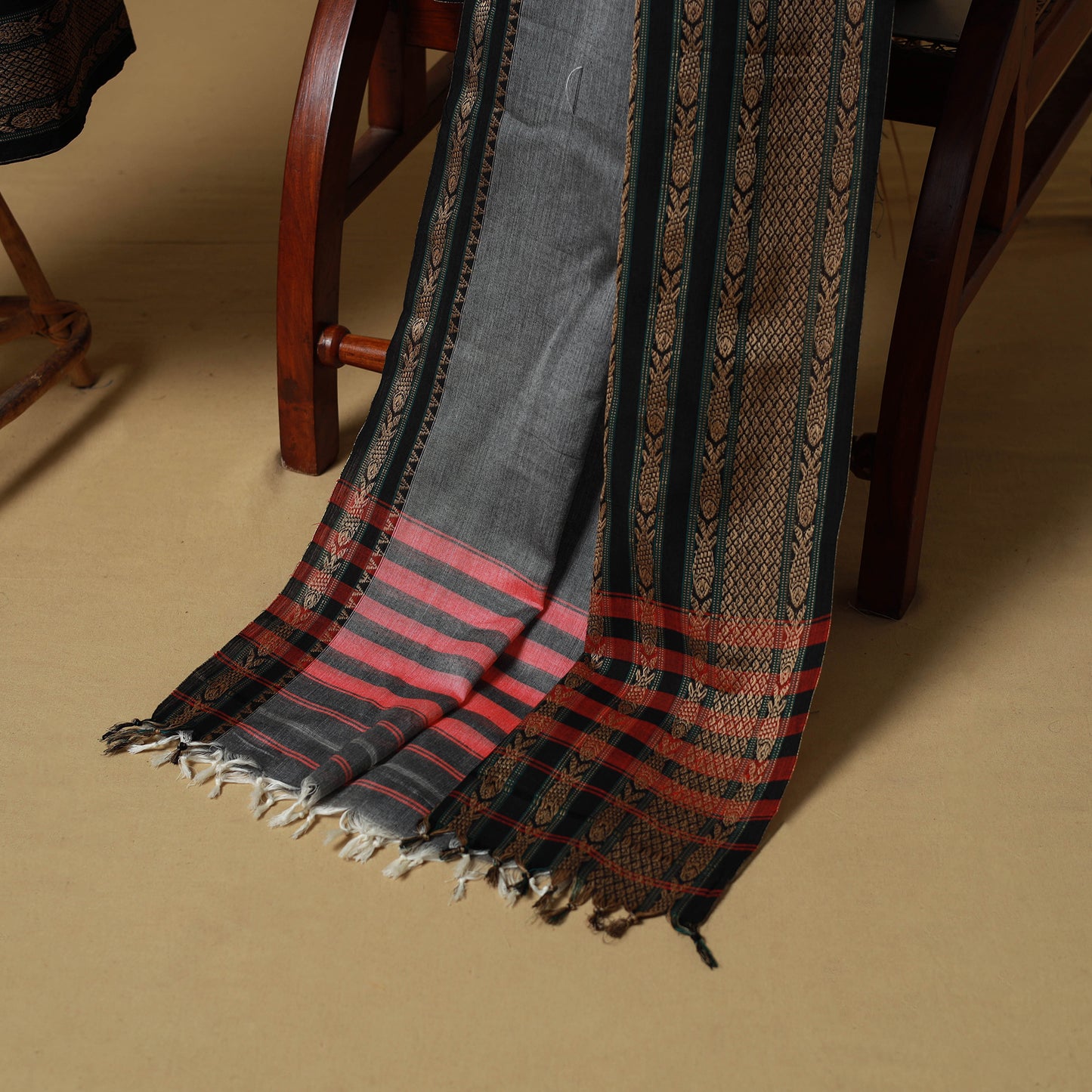 Dharwad Cotton 3pc Unstitched Dress Material with Border 45