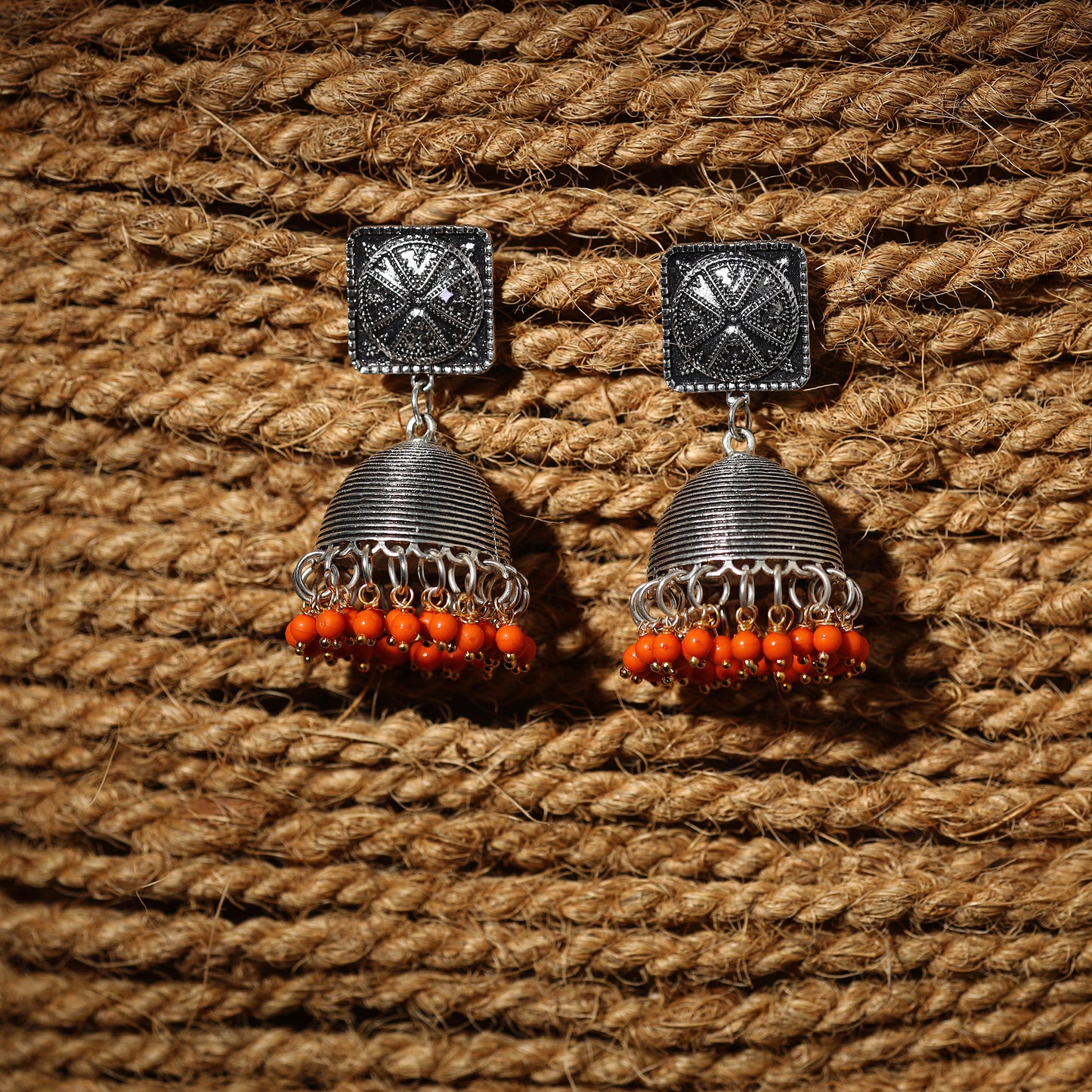 Navya Handcrafted GS Beaded Jhumki Earrings