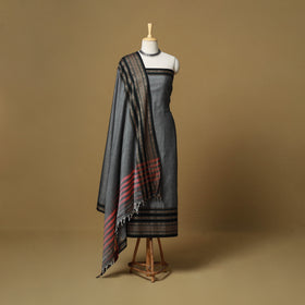 Dharwad Cotton 3pc Unstitched Dress Material with Border 45