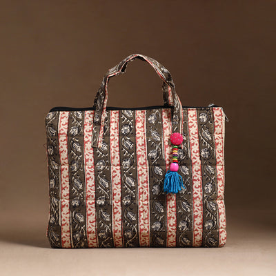 Multicolor - Handcrafted Quilted Cotton Hand Bag 14