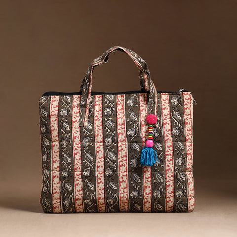 Multicolor Handcrafted Quilted Cotton Hand Bag 14