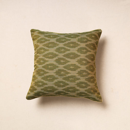 Green - Pochampally Ikat Cotton Cushion Cover (16 x 16 in) 11
